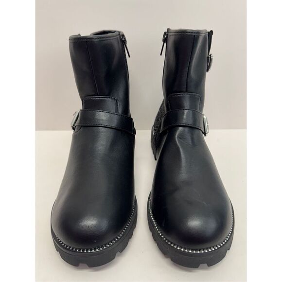 Harper Canyon Boots Size 5 Black Buckle Detail Lug Sole Block Heel Side Zip NEW - Picture 5 of 9
